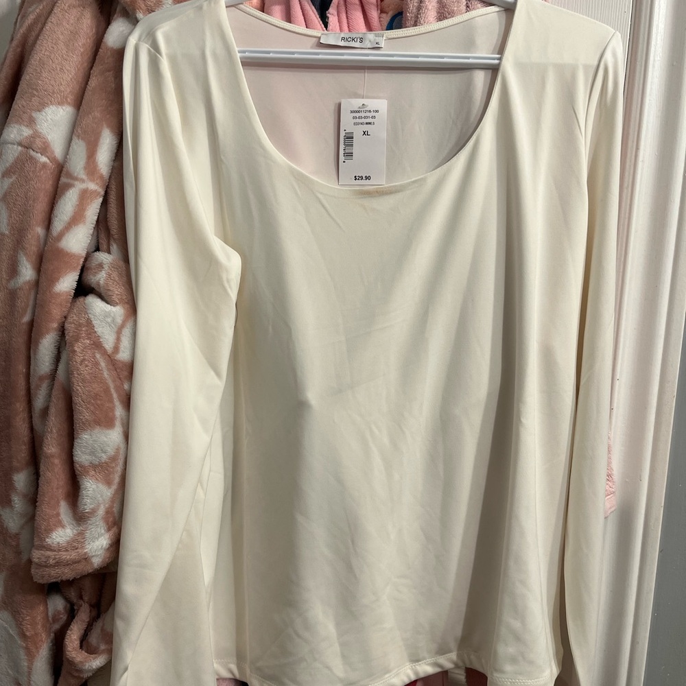 Ricki's Cream Scoop Neck Blouse